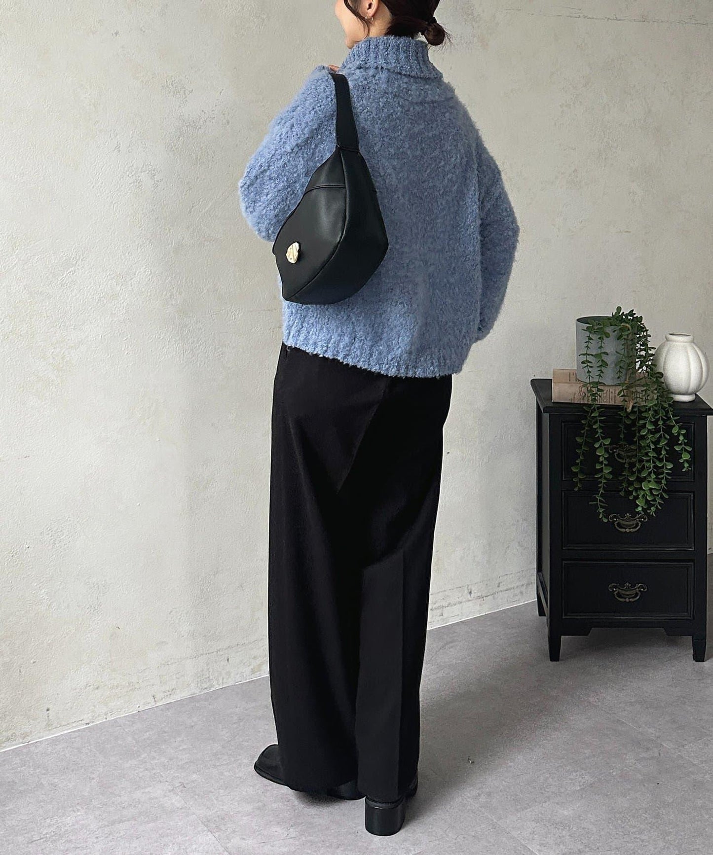 羊毛感直筒西裝褲