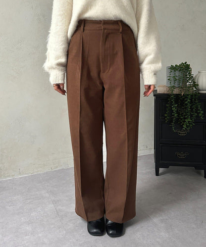 羊毛感直筒西裝褲