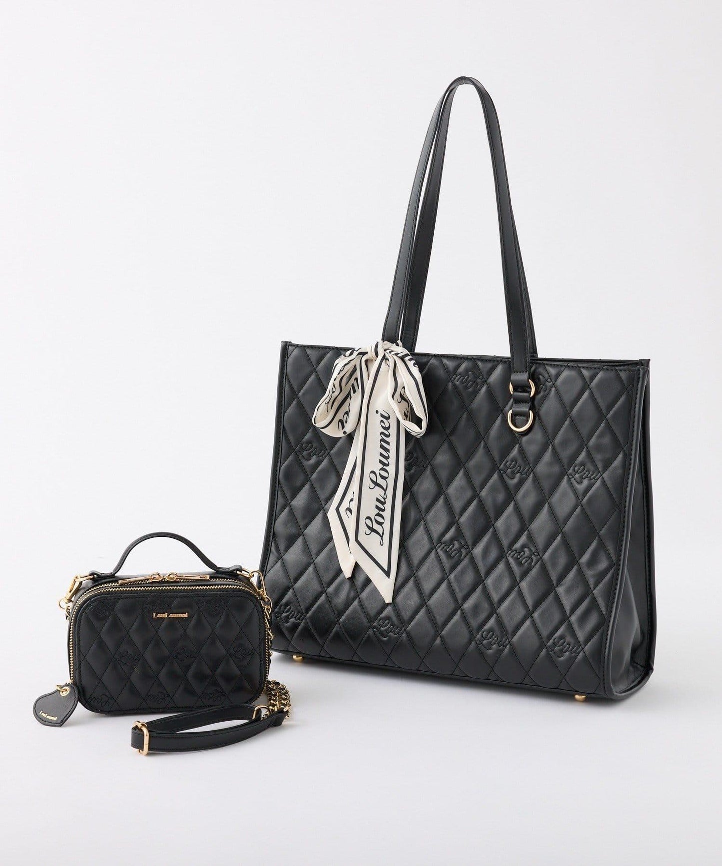 【LouLoumei】附帶絲巾可自立手提托特包