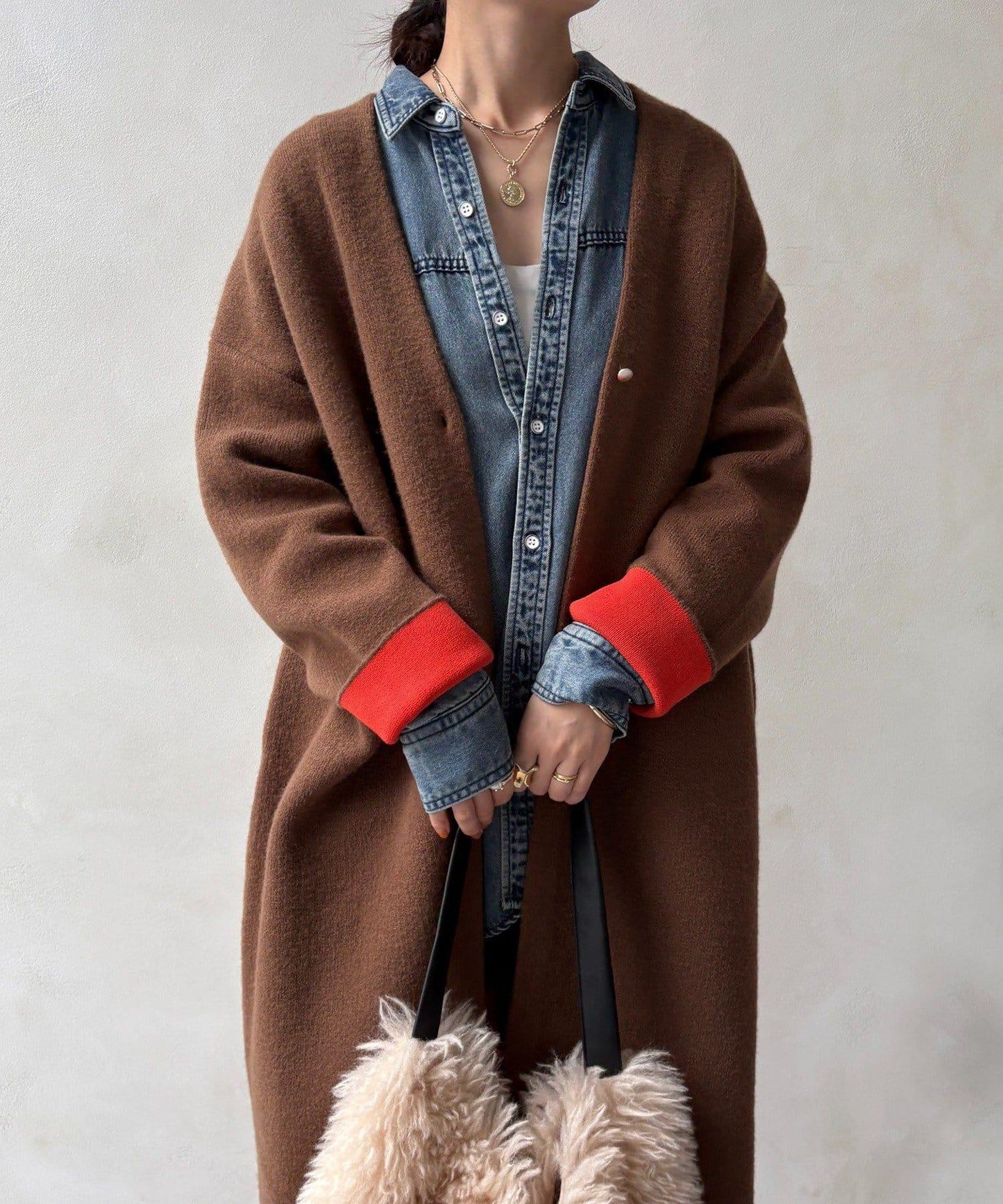 雙面針織長款開衫