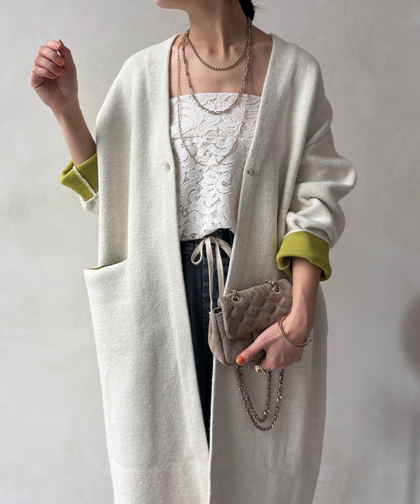 雙面針織長款開衫