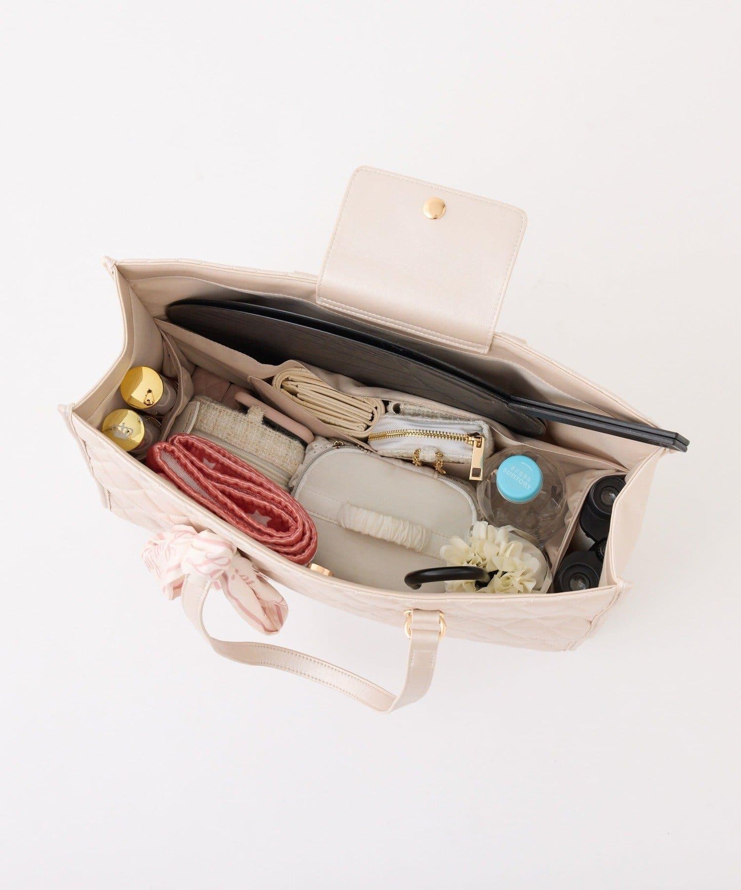 【LouLoumei】附帶絲巾可自立手提托特包