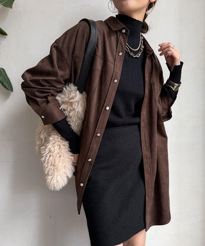 高領羅紋針織衫