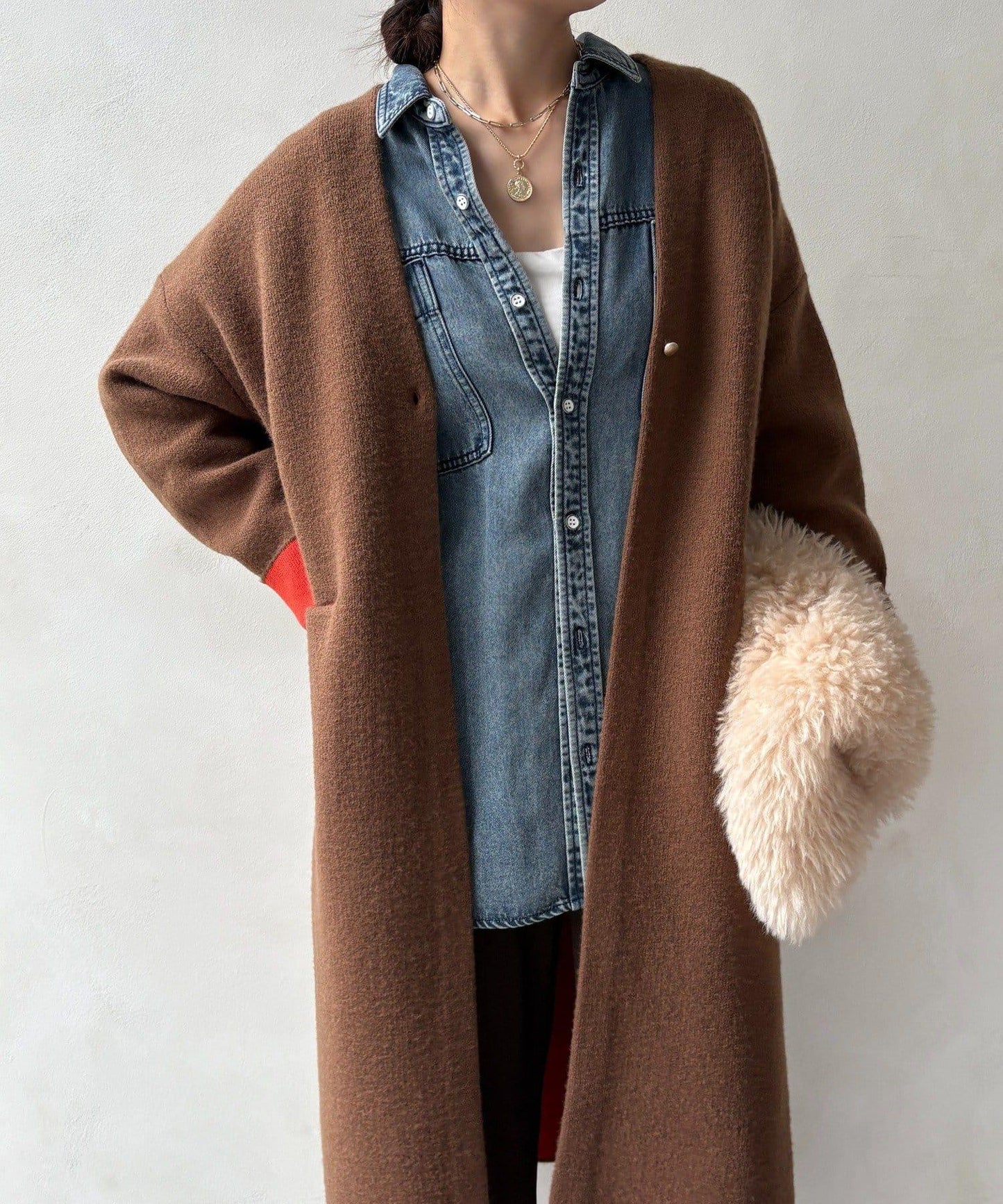 雙面針織長款開衫