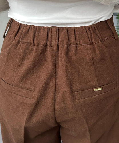 羊毛感直筒西裝褲