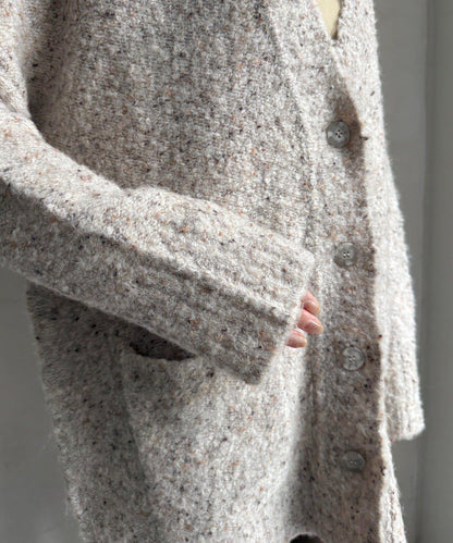 【DouDou】ウォッシャブルカラーネップカーディガン