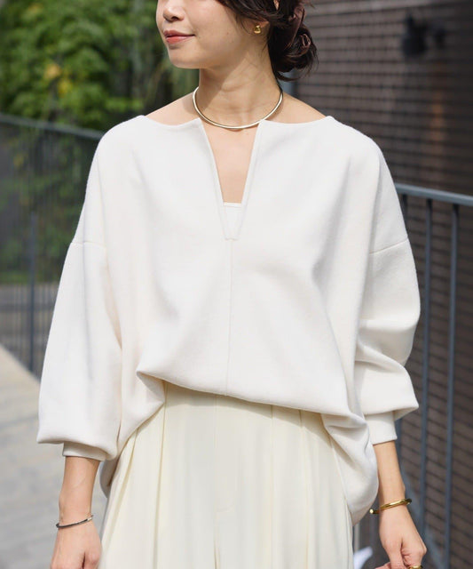 【輕盈感◎】鑰匙領口墊肩針織衫/預計12月中旬發貨