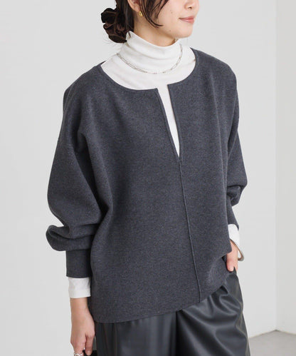 【輕盈感◎】鑰匙領口墊肩針織衫/預計12月中旬發貨