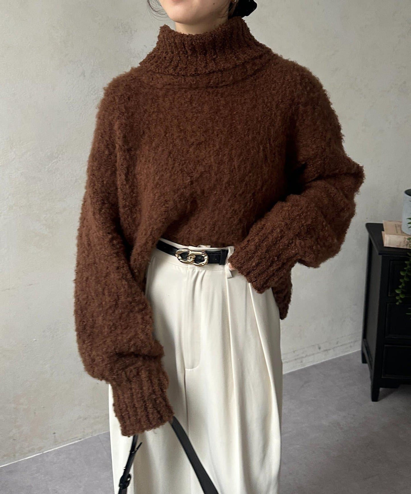 圈圈紗高領針織衫