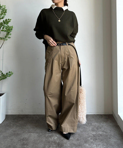 拼色雙層領針織上衣