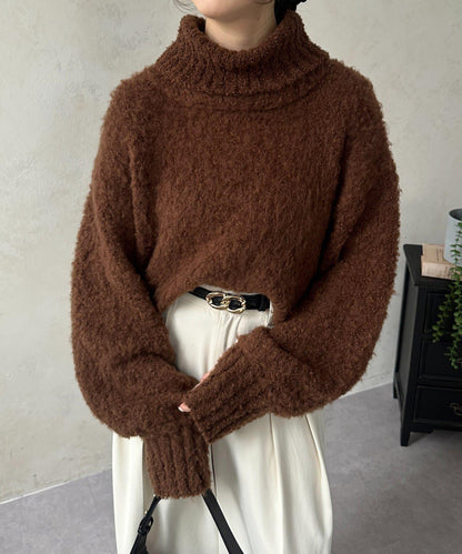 圈圈紗高領針織衫