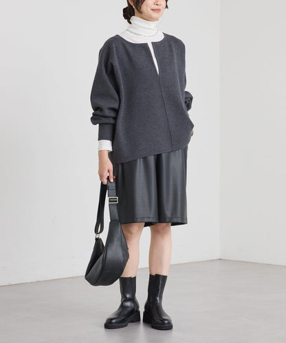 【輕盈感◎】鑰匙領口墊肩針織衫/預計12月中旬發貨