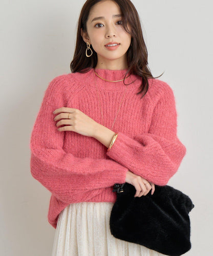 日常百搭壓縮起毛寬領針織衫