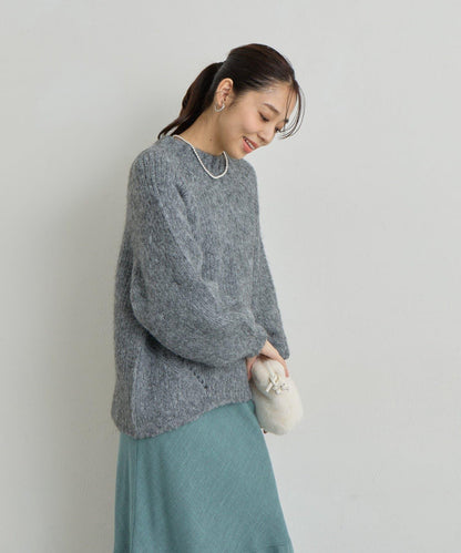 日常百搭壓縮起毛寬領針織衫