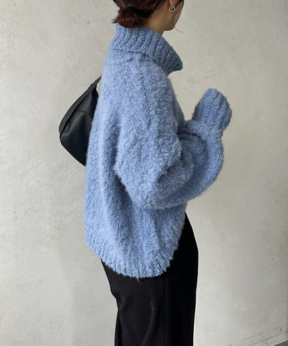 圈圈紗高領針織衫