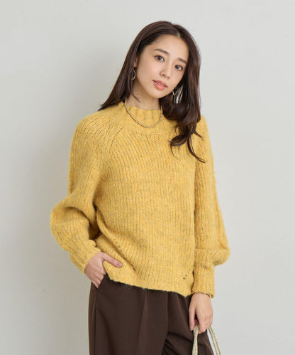日常百搭壓縮起毛寬領針織衫