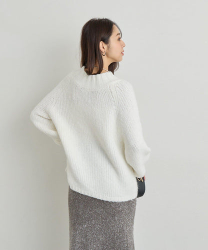 日常百搭壓縮起毛寬領針織衫