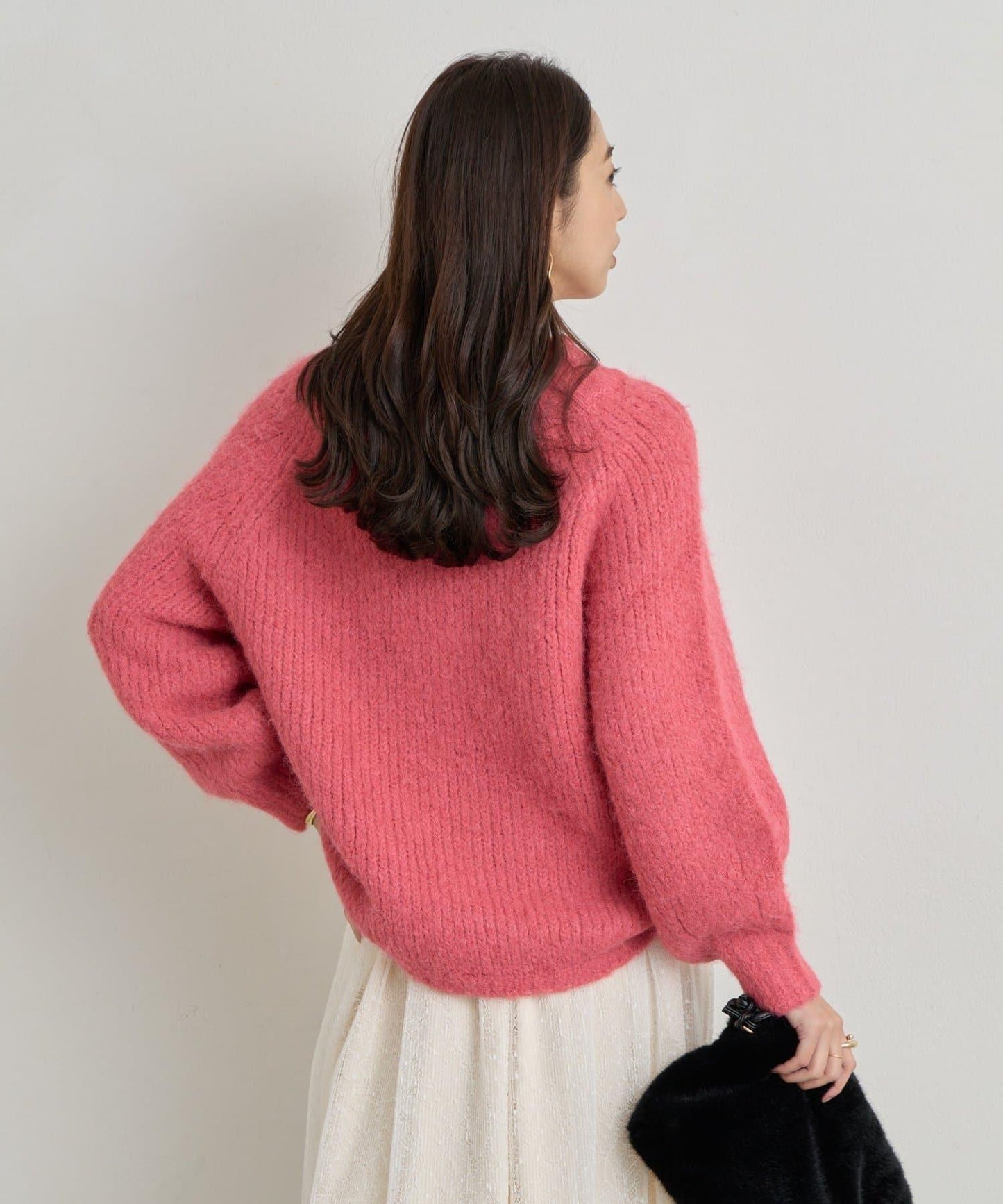 日常百搭壓縮起毛寬領針織衫