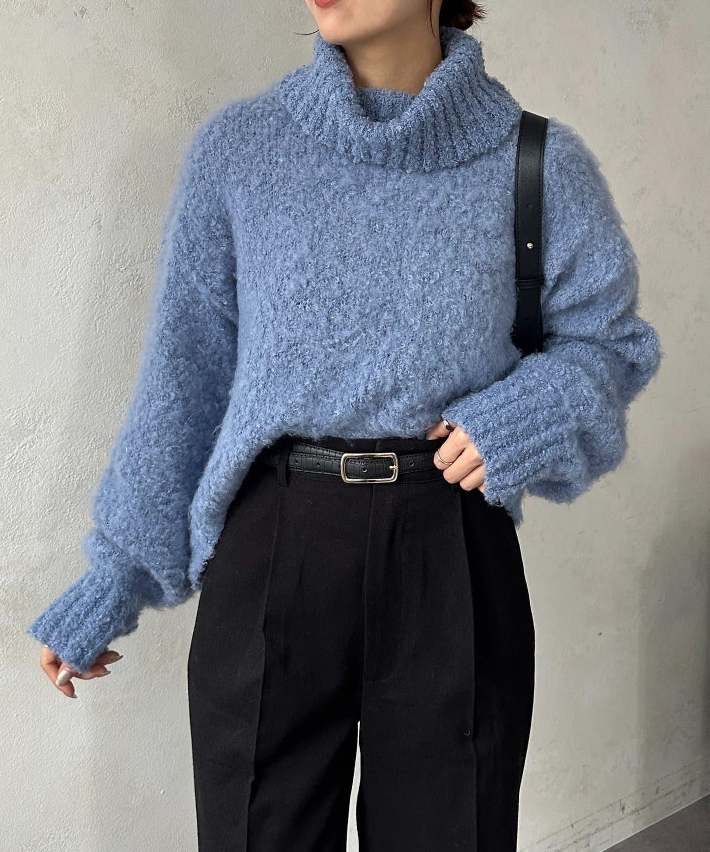 圈圈紗高領針織衫