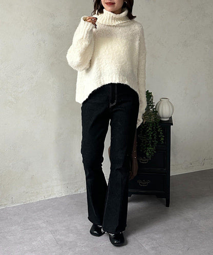 圈圈紗高領針織衫