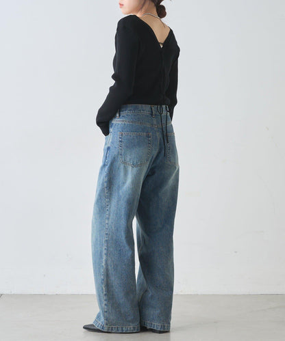 【前後兩穿設計】繫帶針織衫