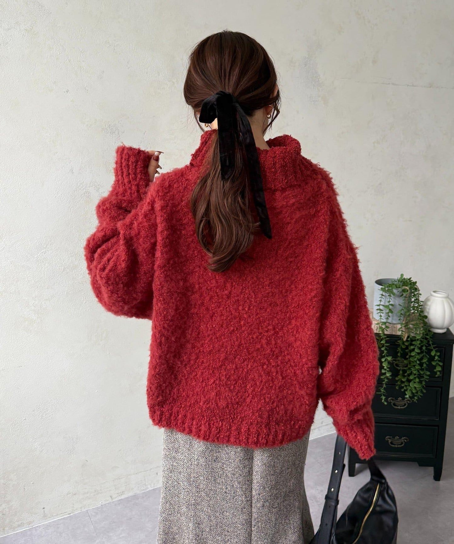 圈圈紗高領針織衫