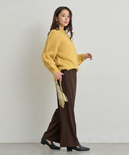 日常百搭壓縮起毛寬領針織衫