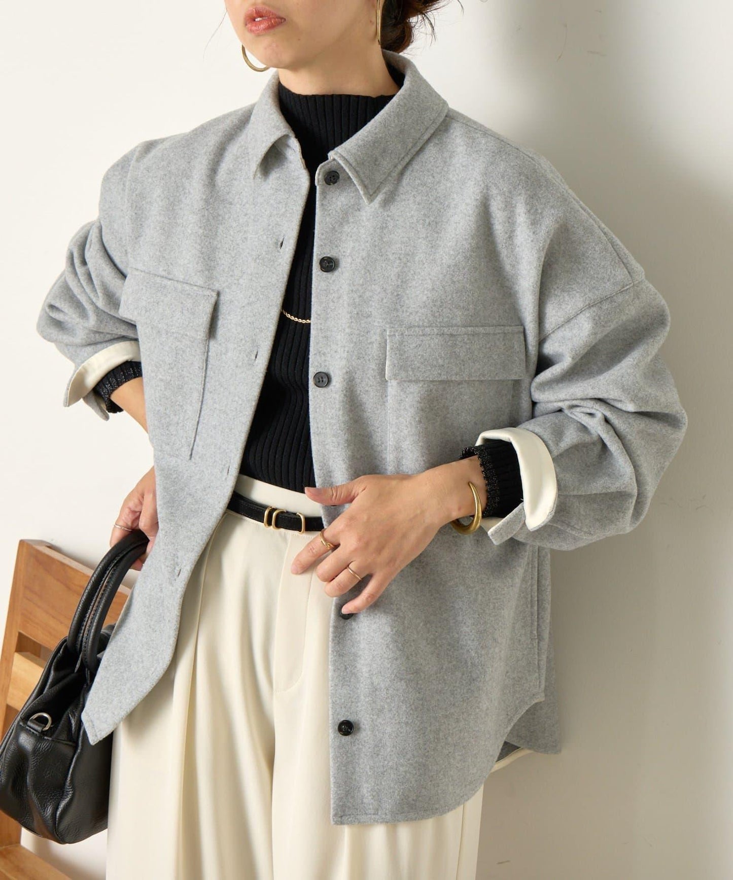 羊毛感寬鬆夾克