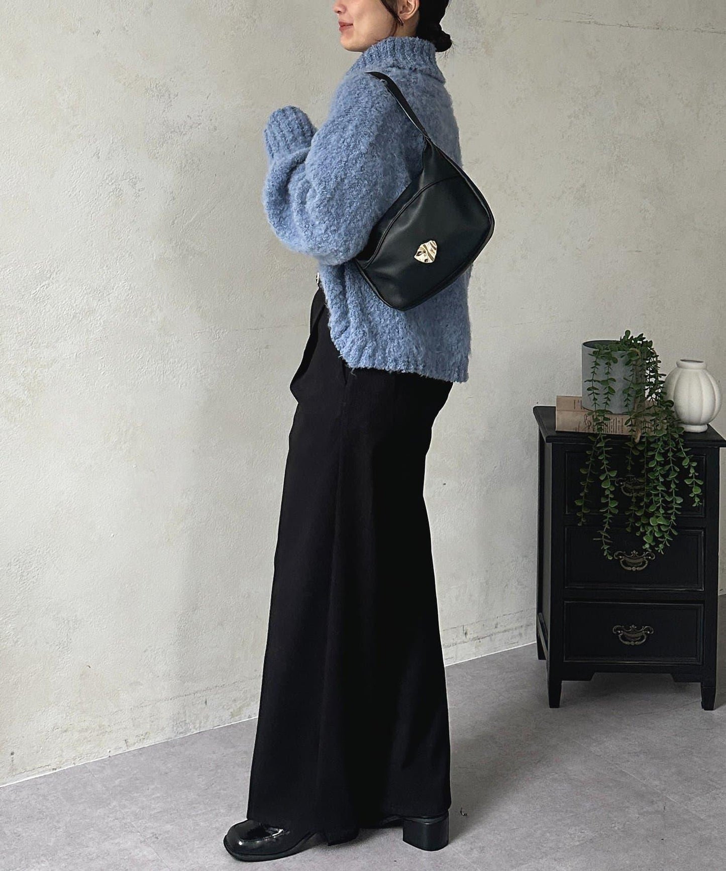 圈圈紗高領針織衫