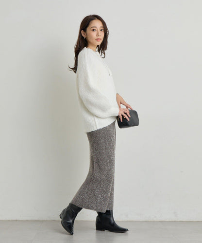 日常百搭壓縮起毛寬領針織衫