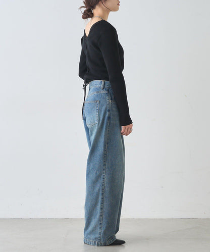 【前後兩穿設計】繫帶針織衫