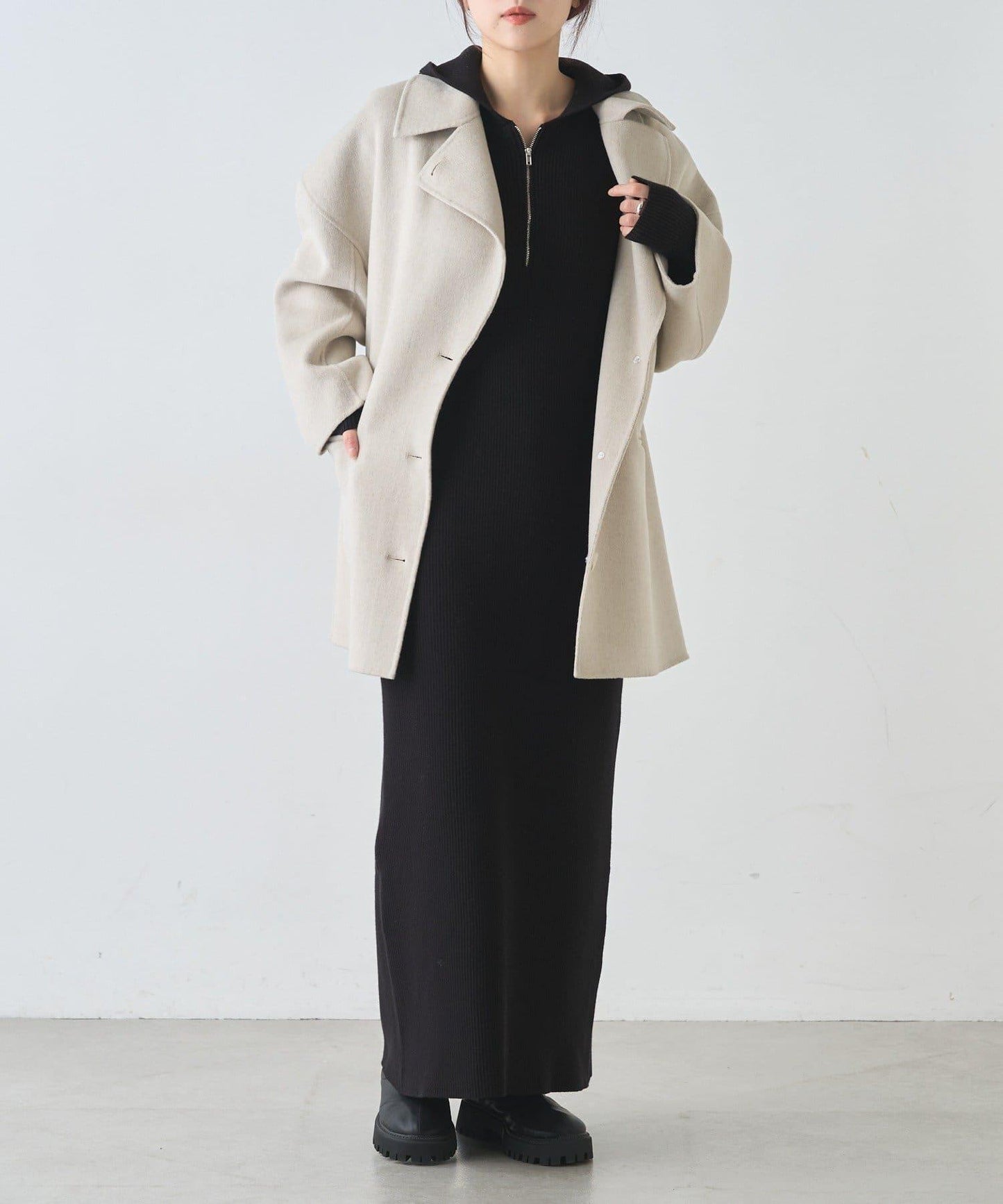 連帽拉鍊連衣裙