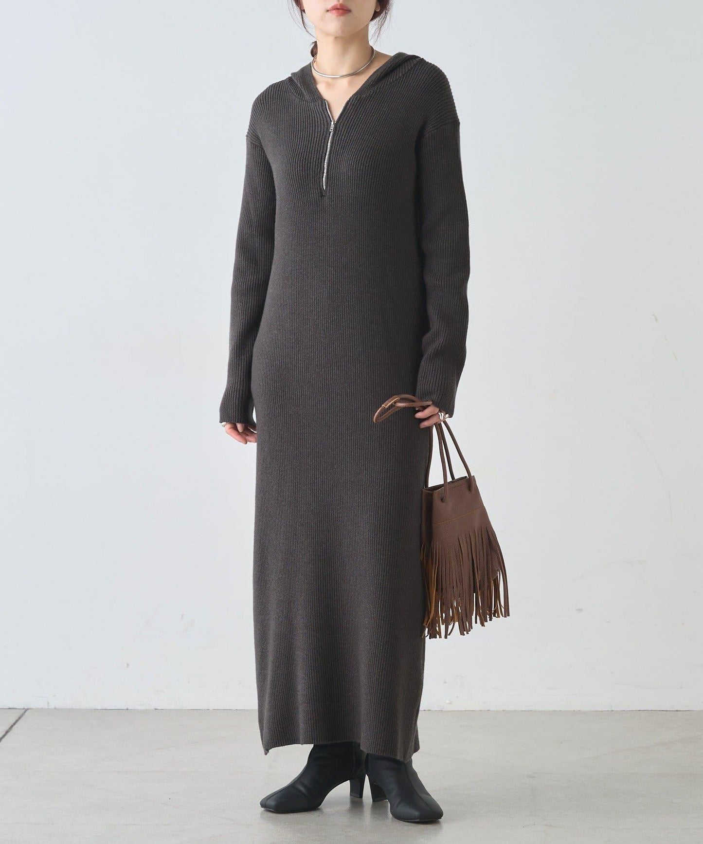 連帽拉鍊連衣裙