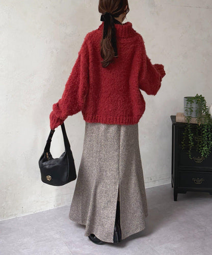 圈圈紗高領針織衫