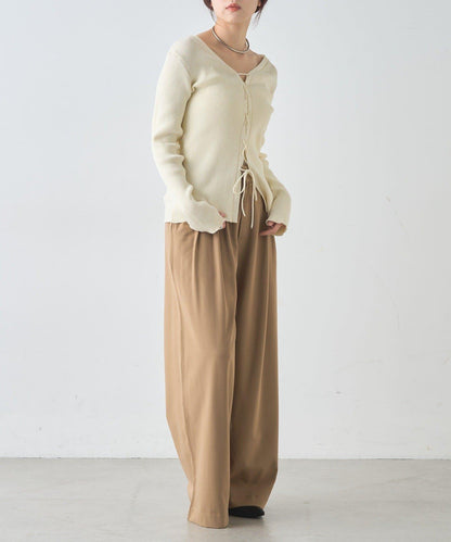 【前後兩穿設計】繫帶針織衫