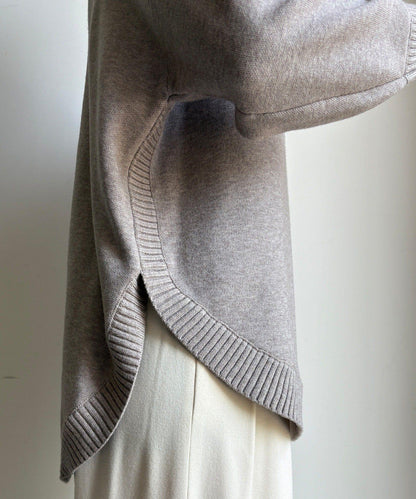 拼色雙層領針織上衣