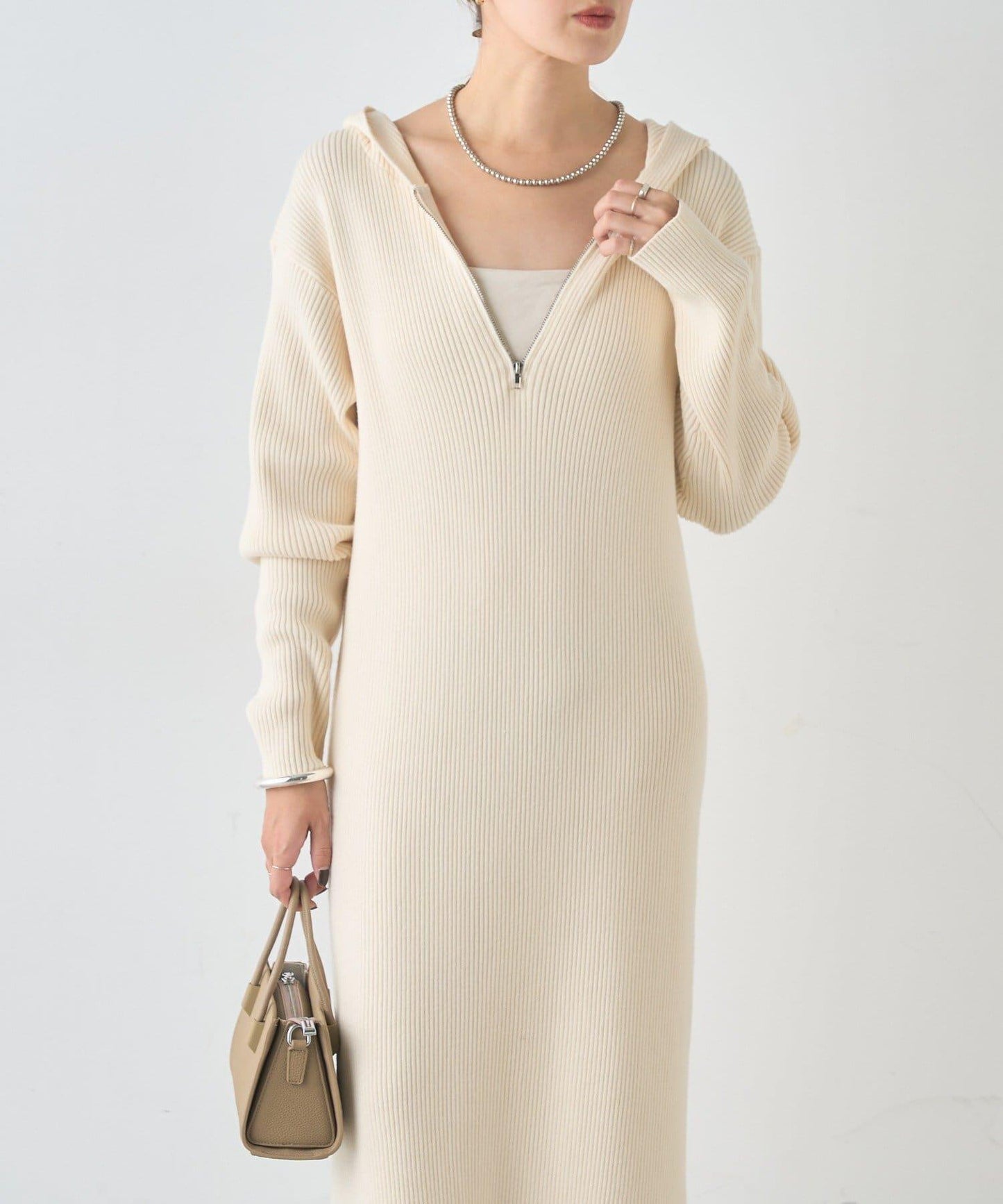 連帽拉鍊連衣裙