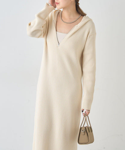 連帽拉鍊連衣裙