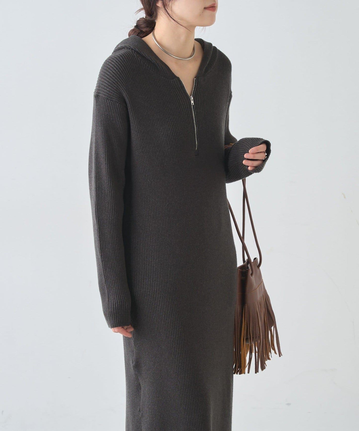 連帽拉鍊連衣裙