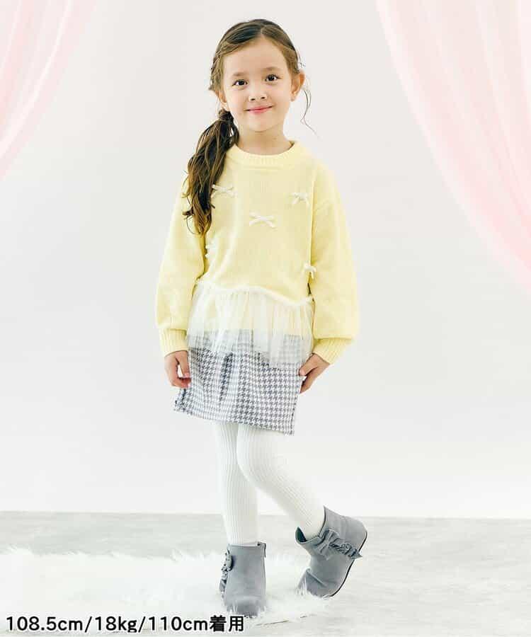 荷葉邊薄紗蝴蝶結針織衫