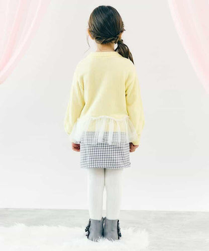 荷葉邊薄紗蝴蝶結針織衫