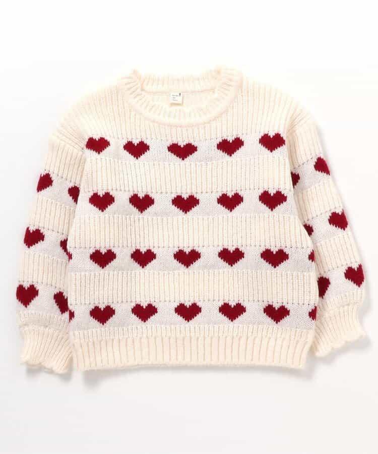 愛心花朵貓咪圖案針織衫_可機洗