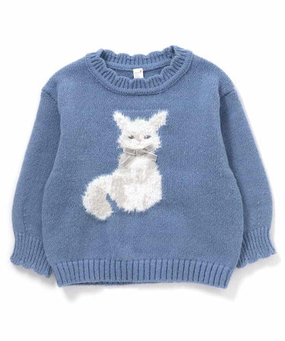 愛心花朵貓咪圖案針織衫_可機洗