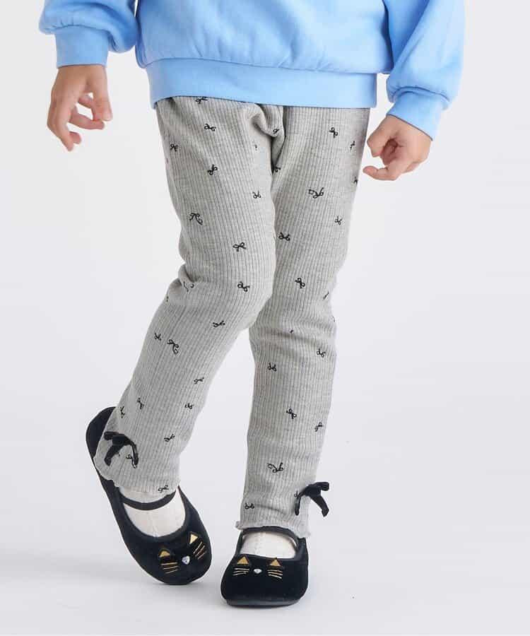 蝴蝶結內加絨羅紋打底褲/7days Style