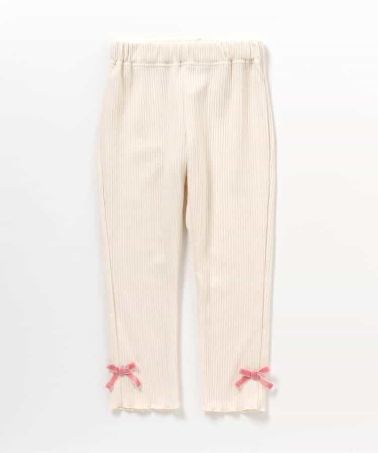 蝴蝶結內加絨羅紋打底褲/7days Style