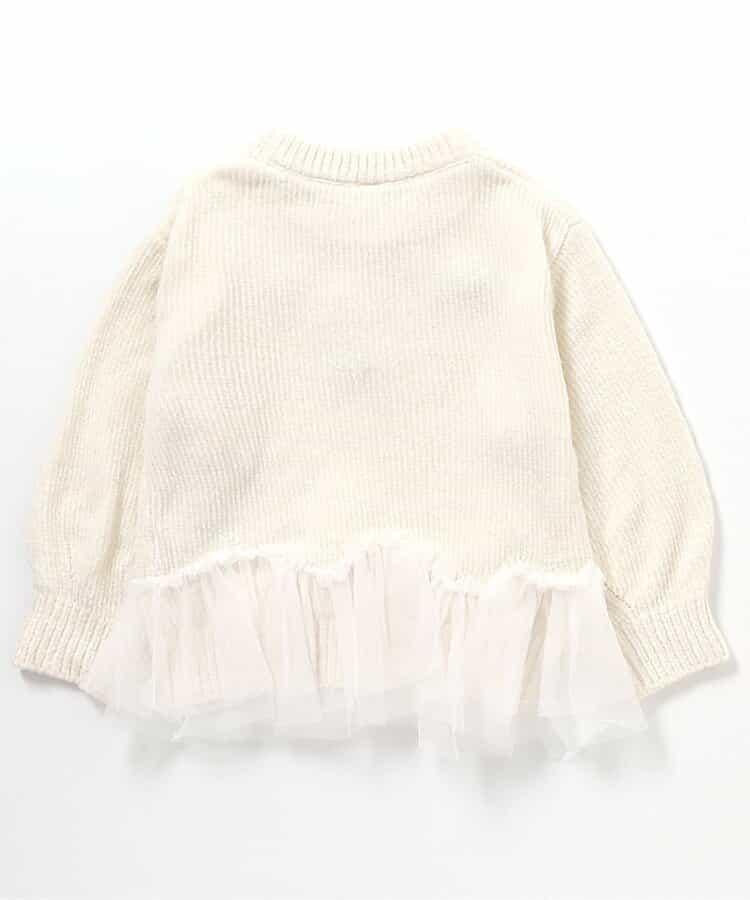 荷葉邊薄紗蝴蝶結針織衫