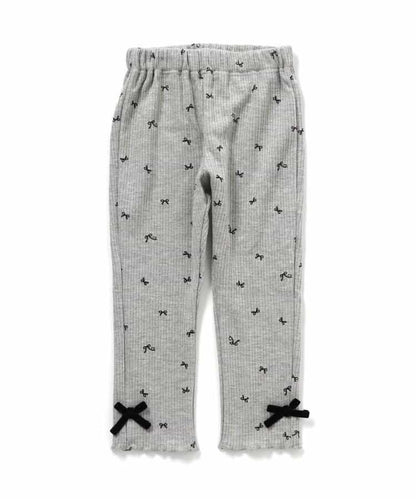 蝴蝶結內加絨羅紋打底褲/7days Style