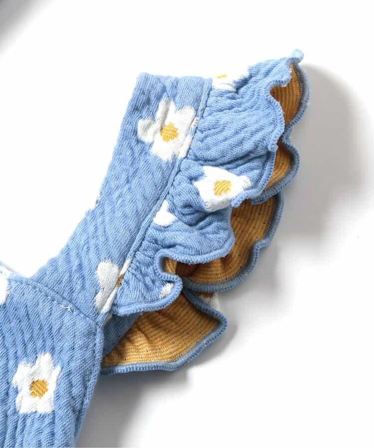 愛心花卉提花吊帶背心&荷葉邊短褲套裝 短款