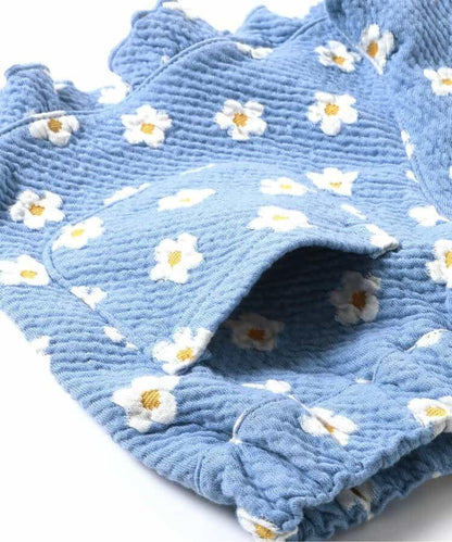 愛心花卉提花吊帶背心&荷葉邊短褲套裝 短款