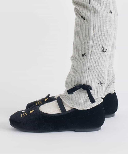 蝴蝶結內加絨羅紋打底褲/7days Style